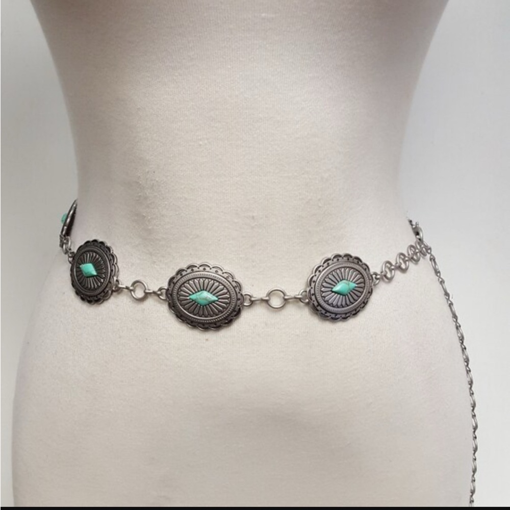 Concho belt with turquoise detail 42”